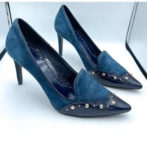 Tory Burch Monroe Indigo Suede Pumps Size 8.5 M